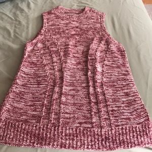 LOFT red and white sweater tank top